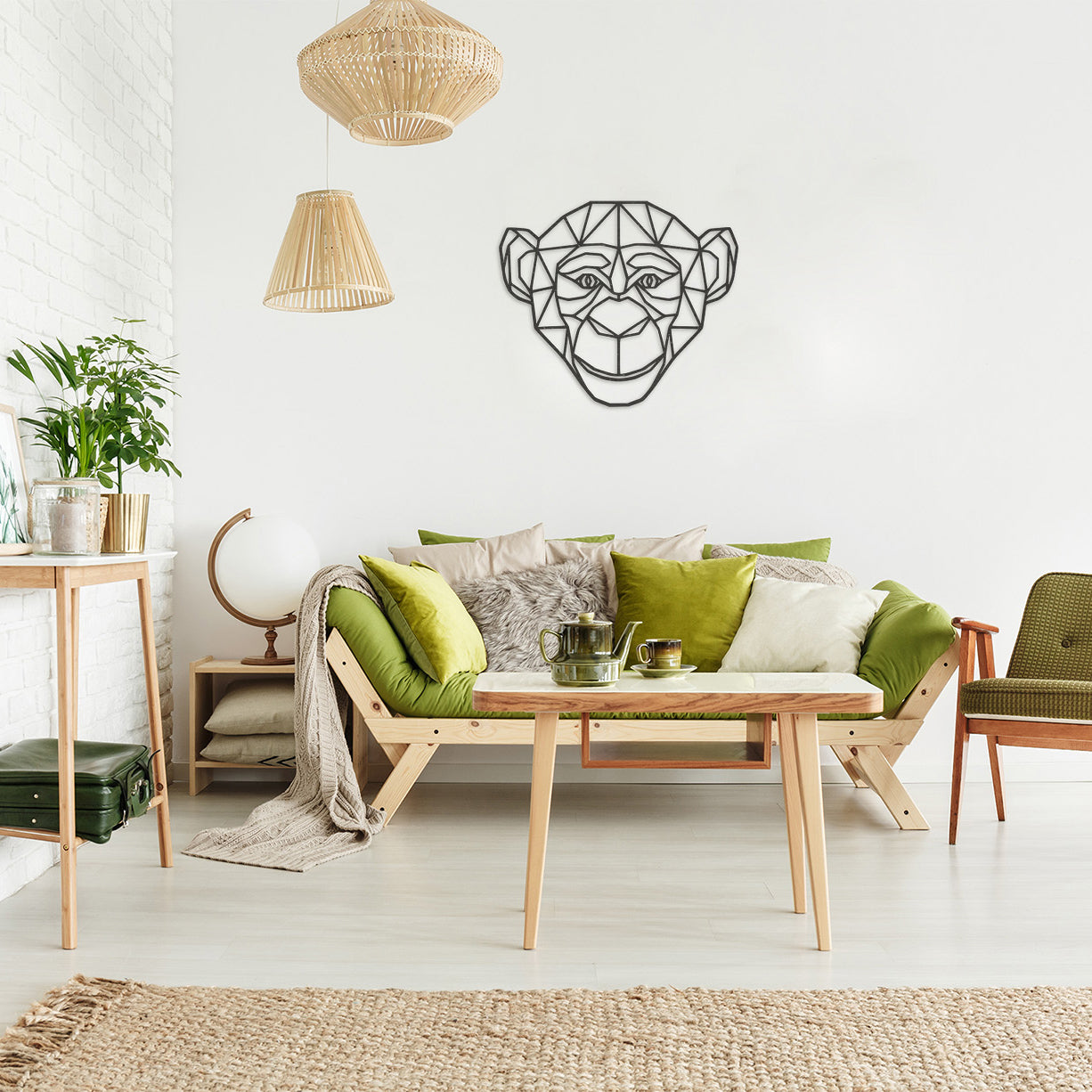 Wanddecoratie Polygon | Aap