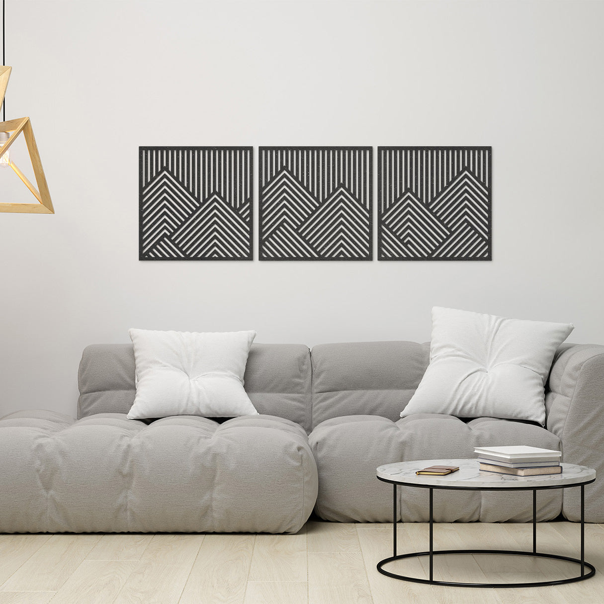 Wanddecoratie | Geometrisch bergen 3-luik