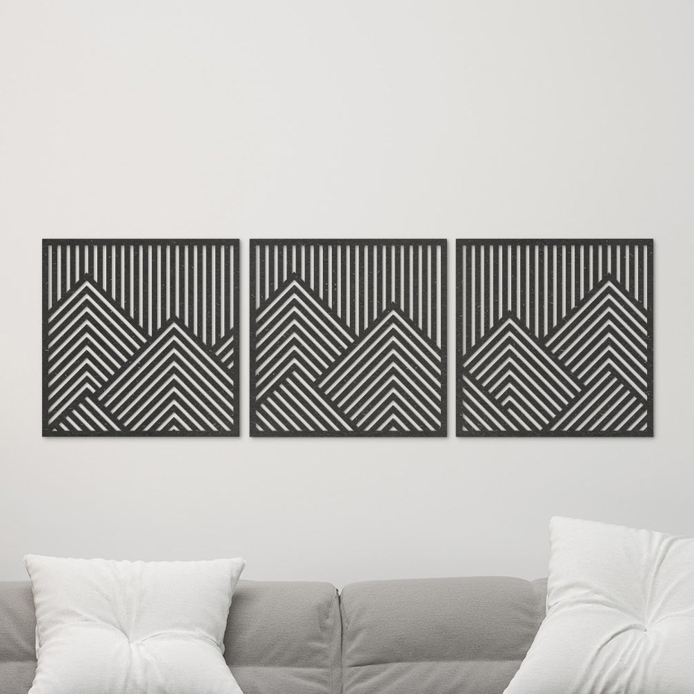 Wanddecoratie | Geometrisch bergen 3-luik