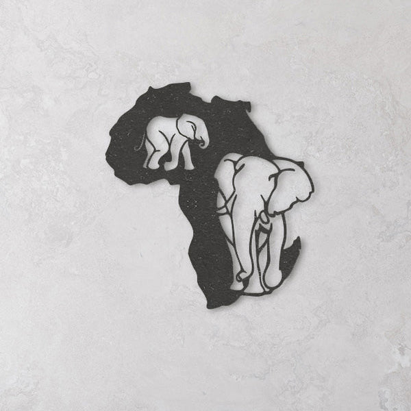 Wanddecoratie dieren | Kaart Afrika olifant