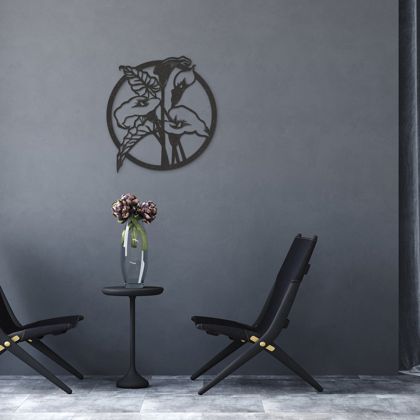 Wanddecoratie | Bloemen rond