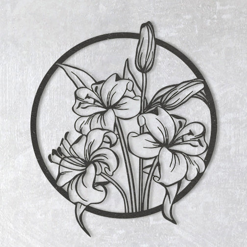 Wanddecoratie | Bloemen rond frame