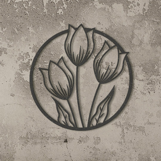 Wanddecoratie | Tulpen rond frame