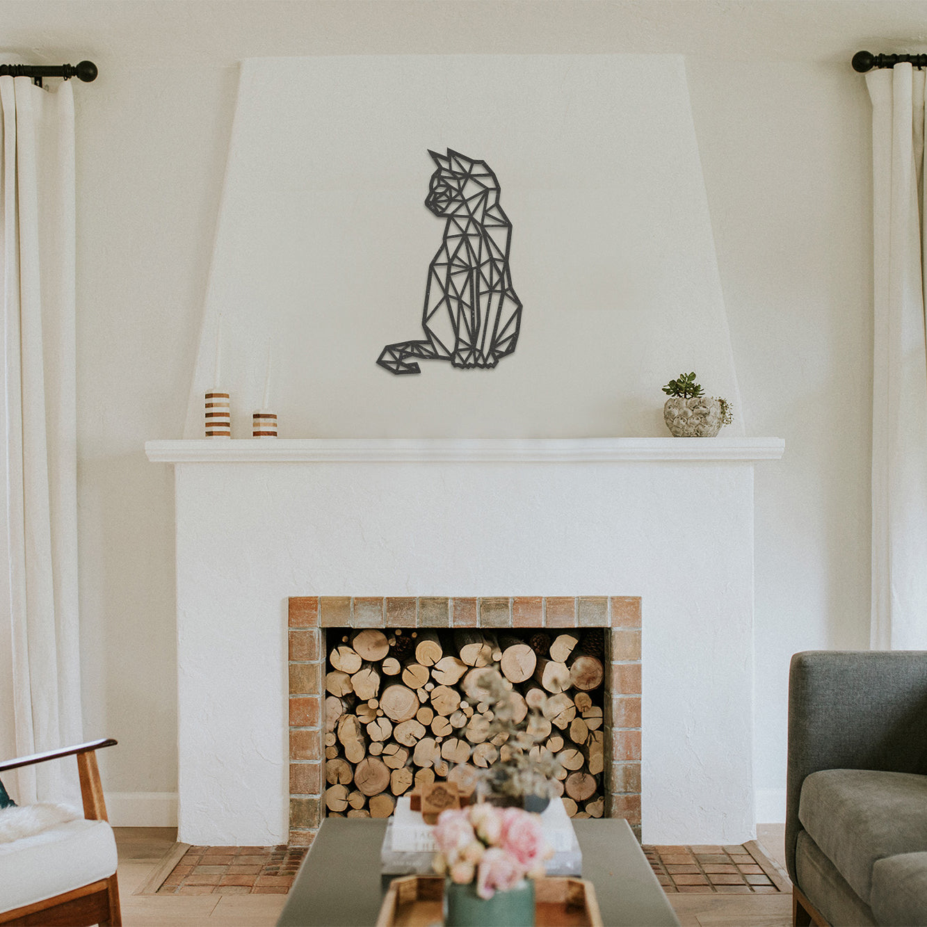 Wanddecoratie Polygon | Kat