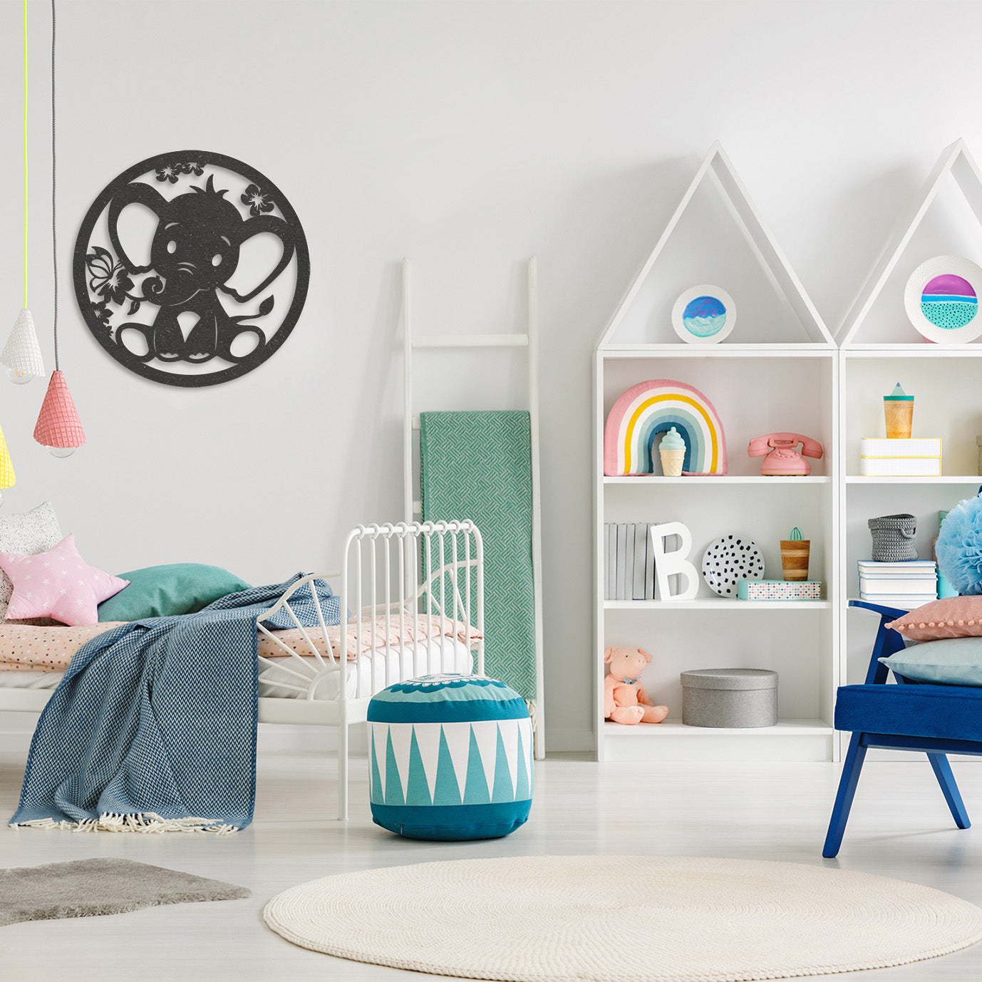 Wanddecoratie Kinderen | Olifant rond