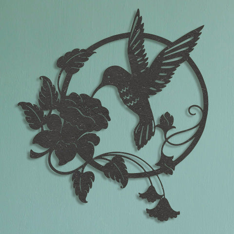 Wanddecoratie dieren | Kolibrie rond frame