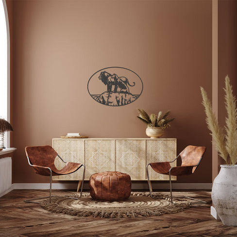 Wanddecoratie dieren | Leeuwen koppel