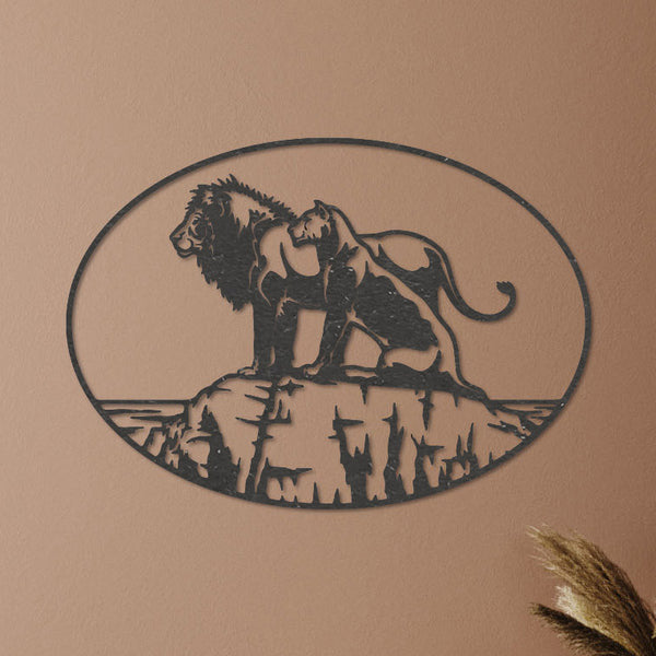 Wanddecoratie dieren | Leeuwen koppel