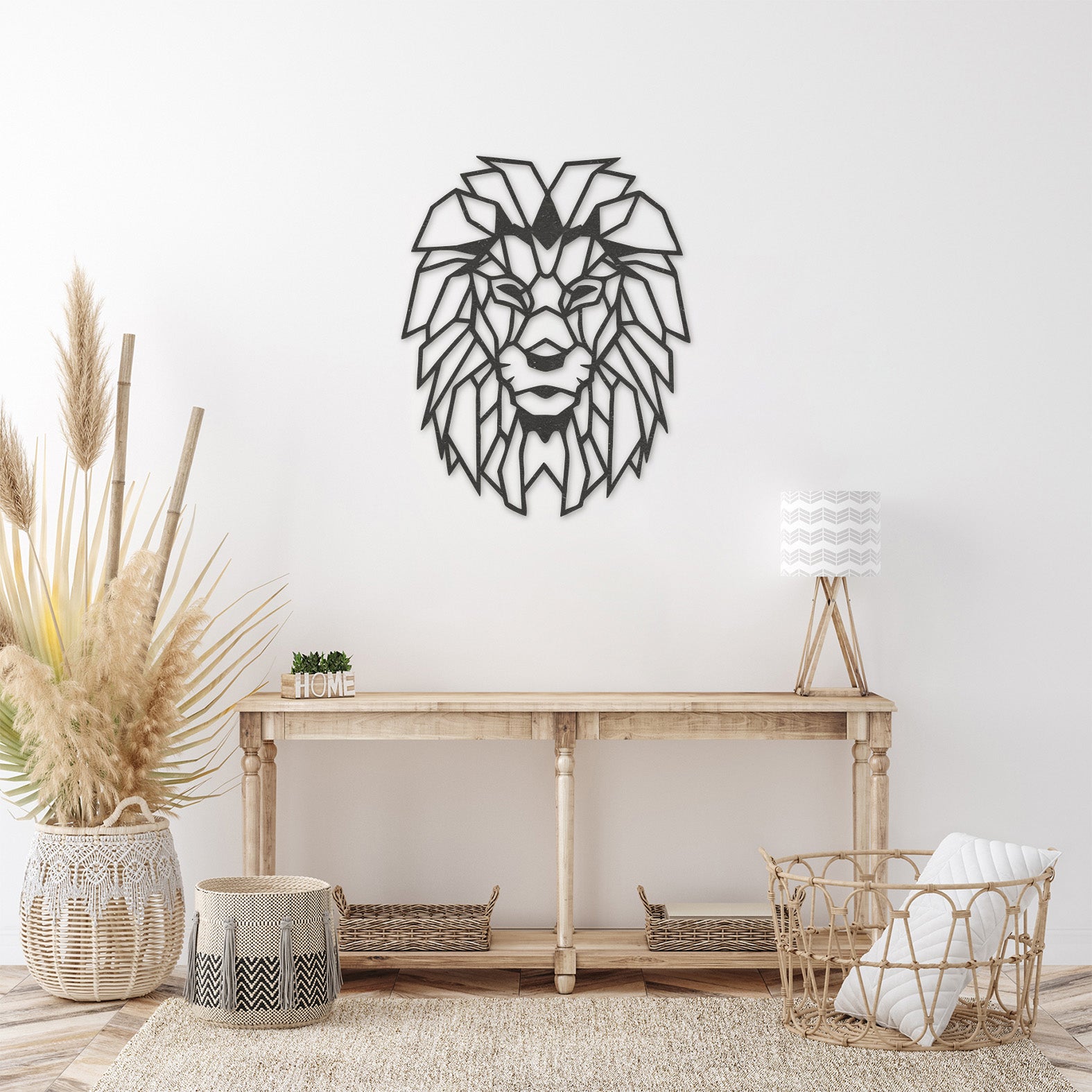 Wanddecoratie polygon | Leeuw