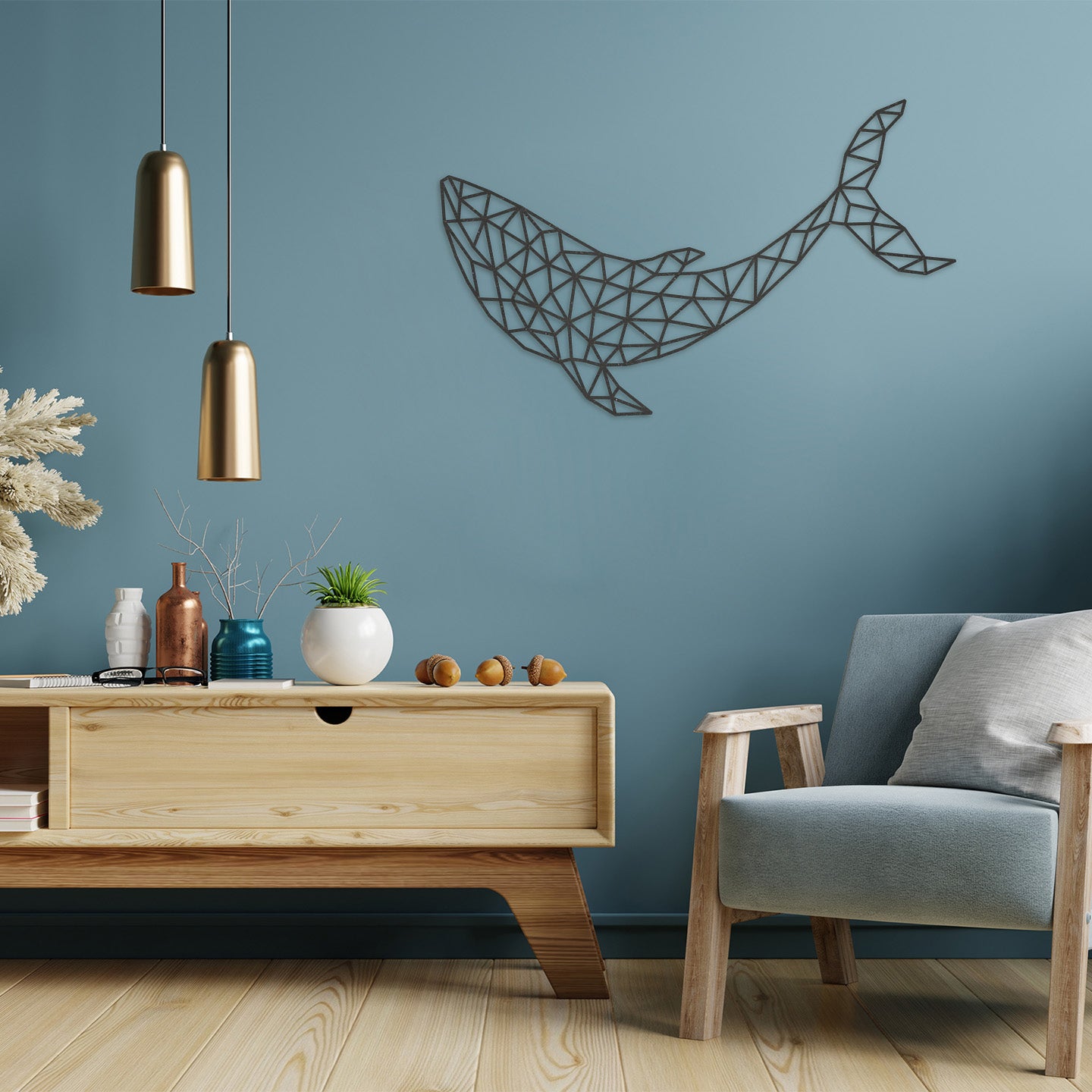 Wanddecoratie polygon | Walvis