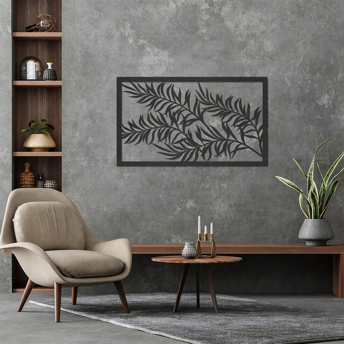 Wanddecoratie | Bladeren in frame 1