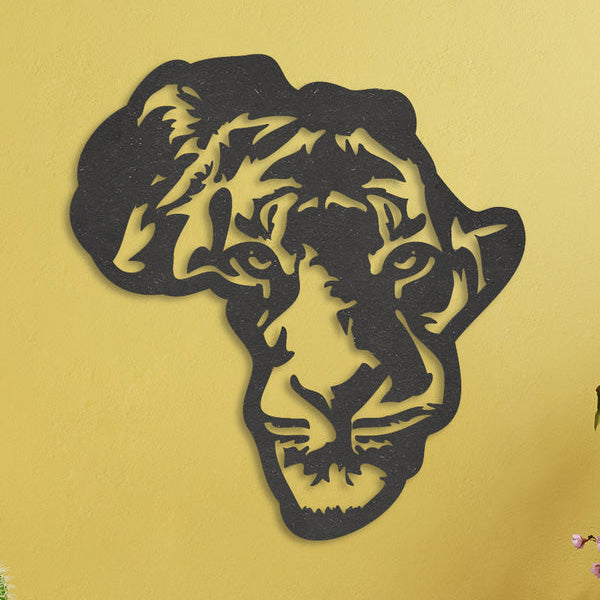 Wanddecoratie dieren | Kaart Afrika tijger