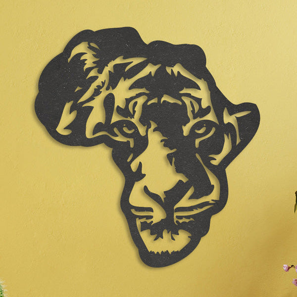 Wanddecoratie dieren | Kaart Afrika tijger
