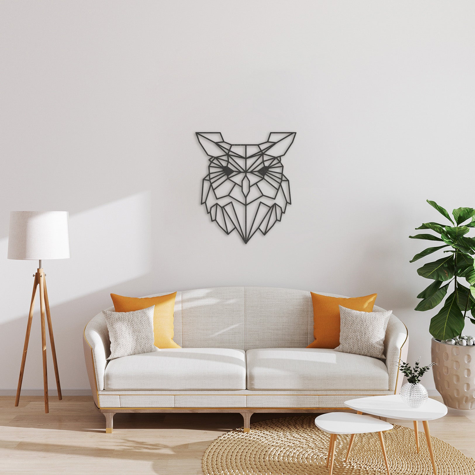 Wanddecoratie Polygon | Uil