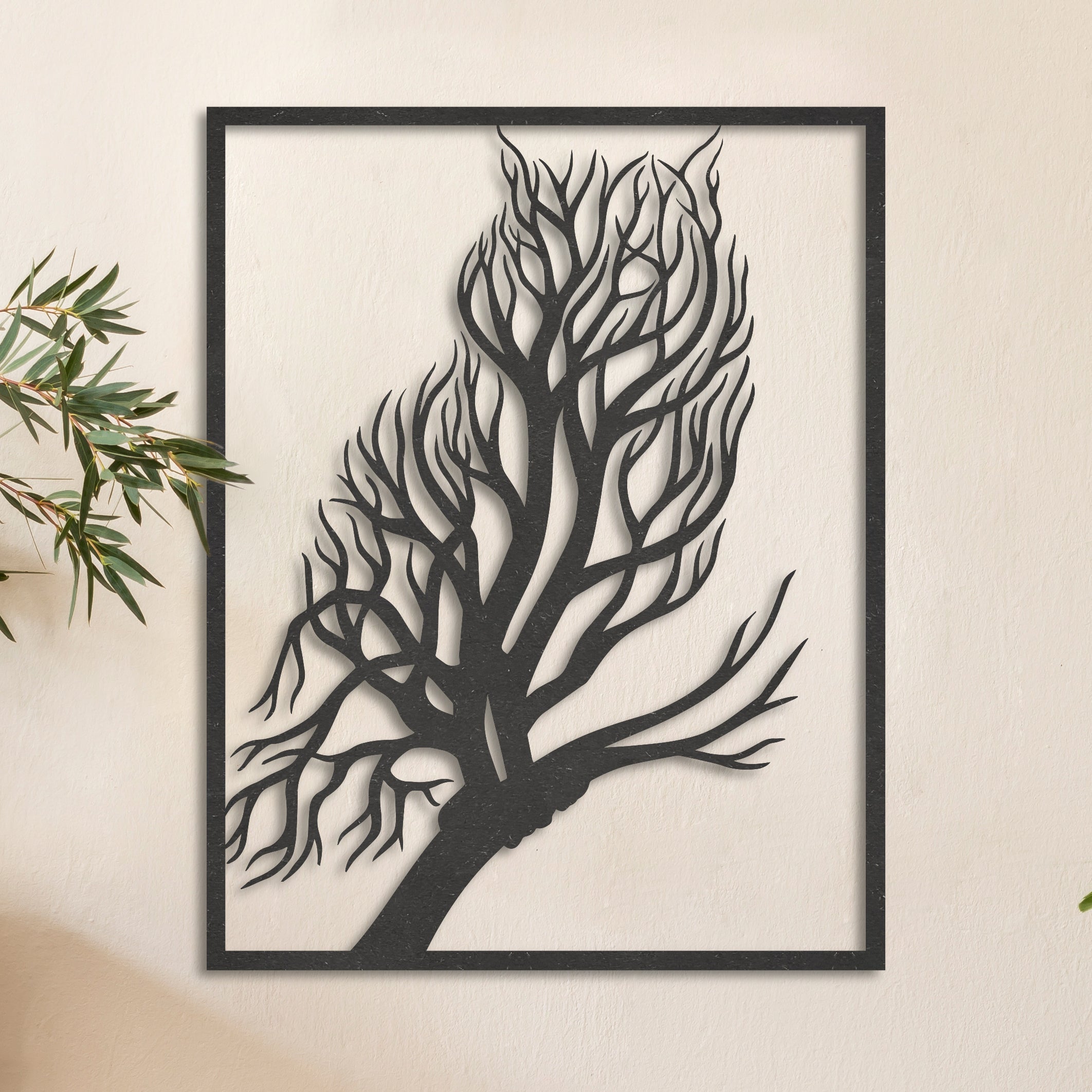 Wanddecoratie | Uil van takken