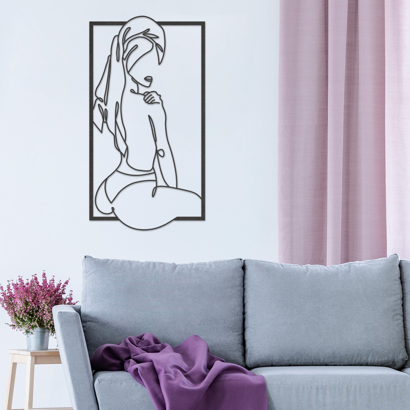 Wanddecoratie | Naked woman in frame