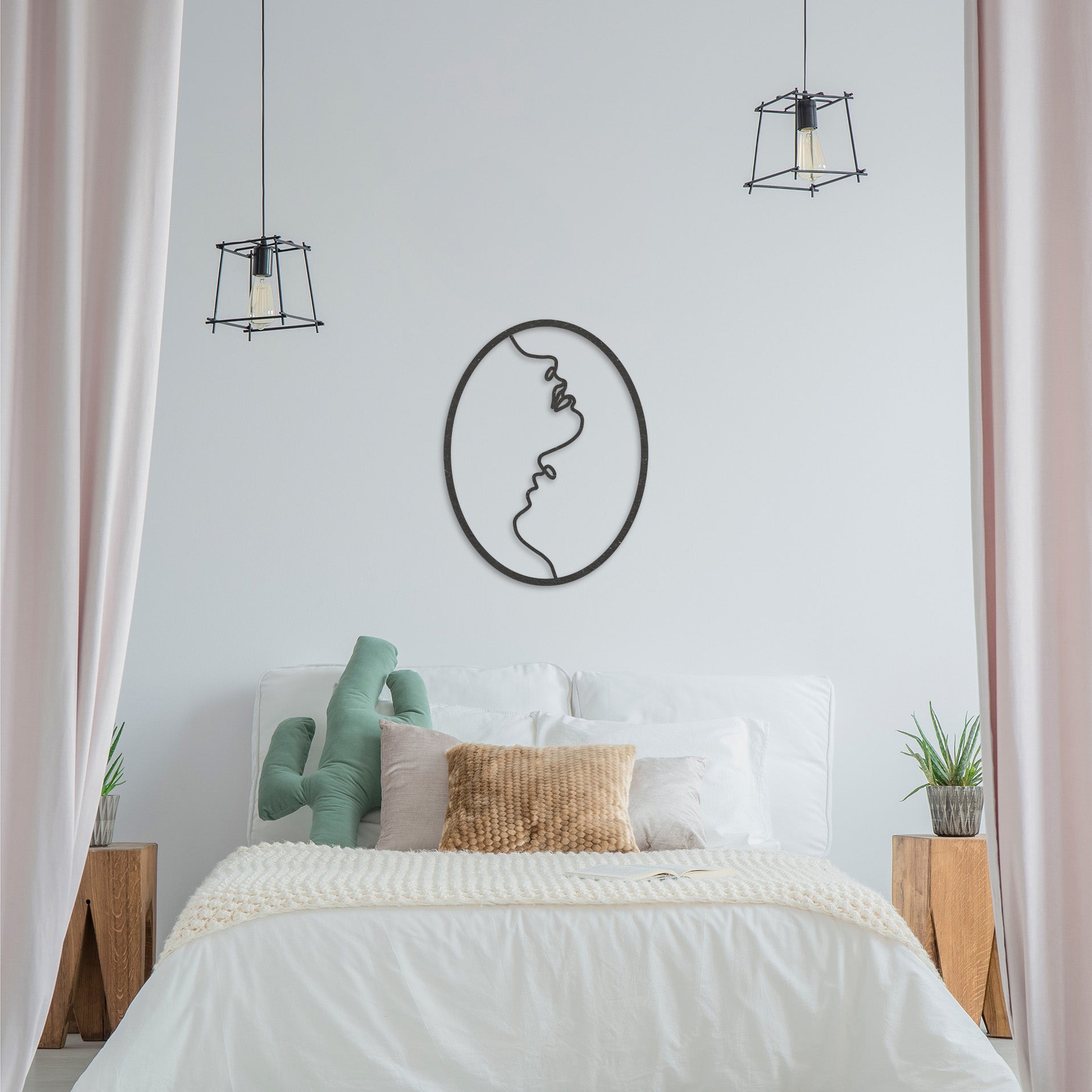 Wanddecoratie | Couple in oval