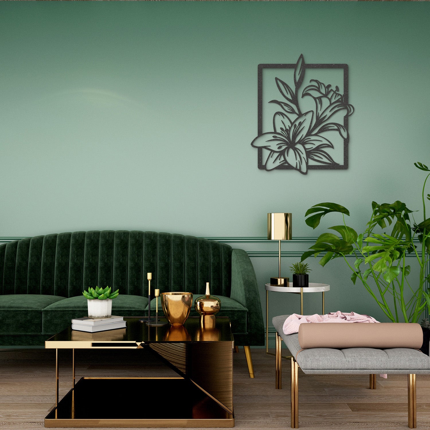 Wanddecoratie | Bloem in frame