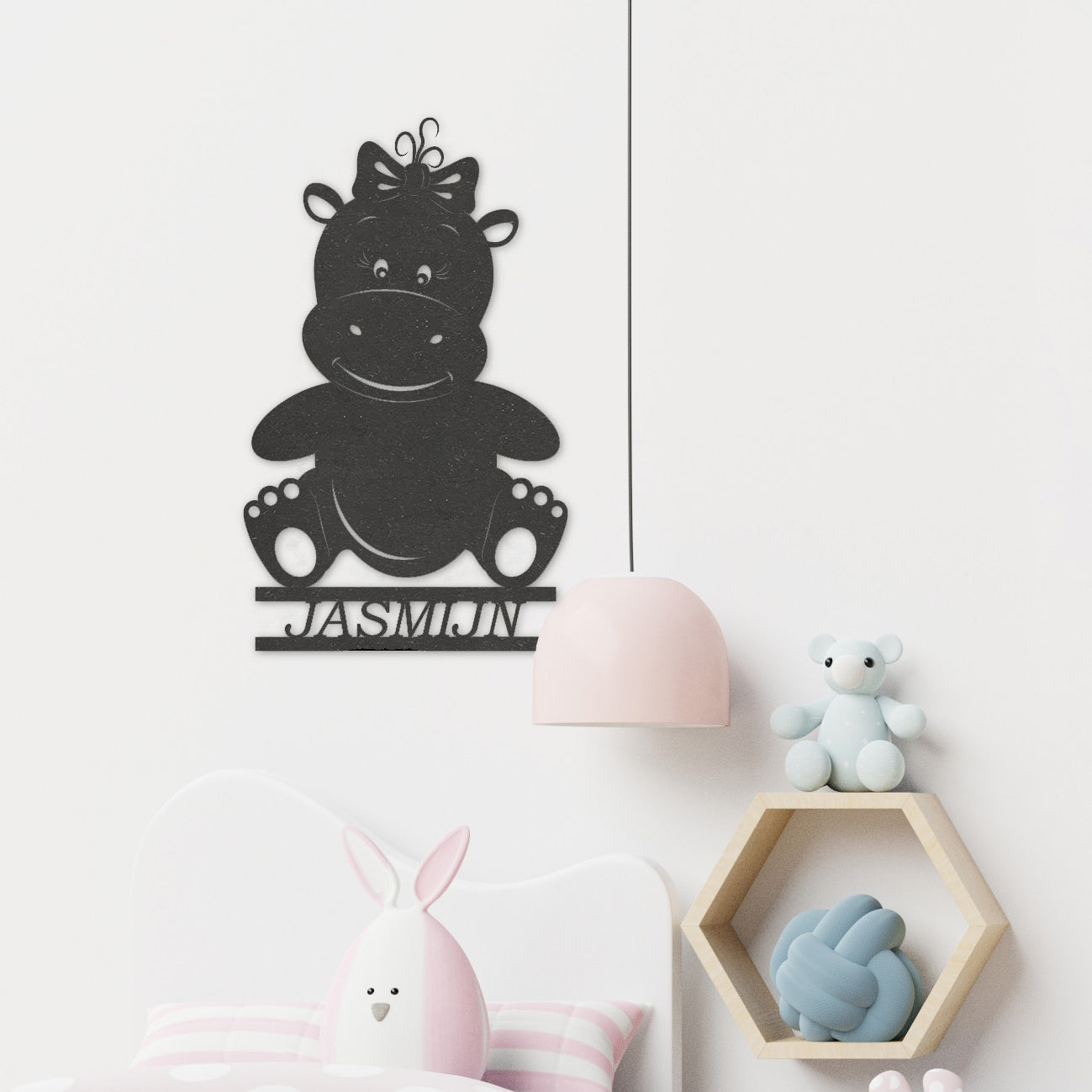 Wanddecoratie kinderen | Nijlpaard meisjes