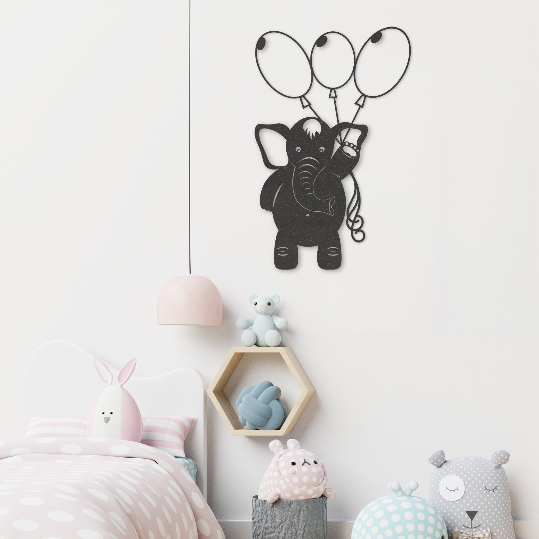 Wanddecoratie kinderen | Olifant met ballonnen