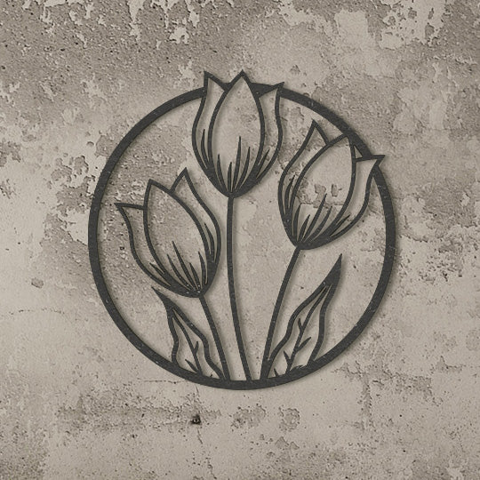 Wanddecoratie | Tulpen rond frame