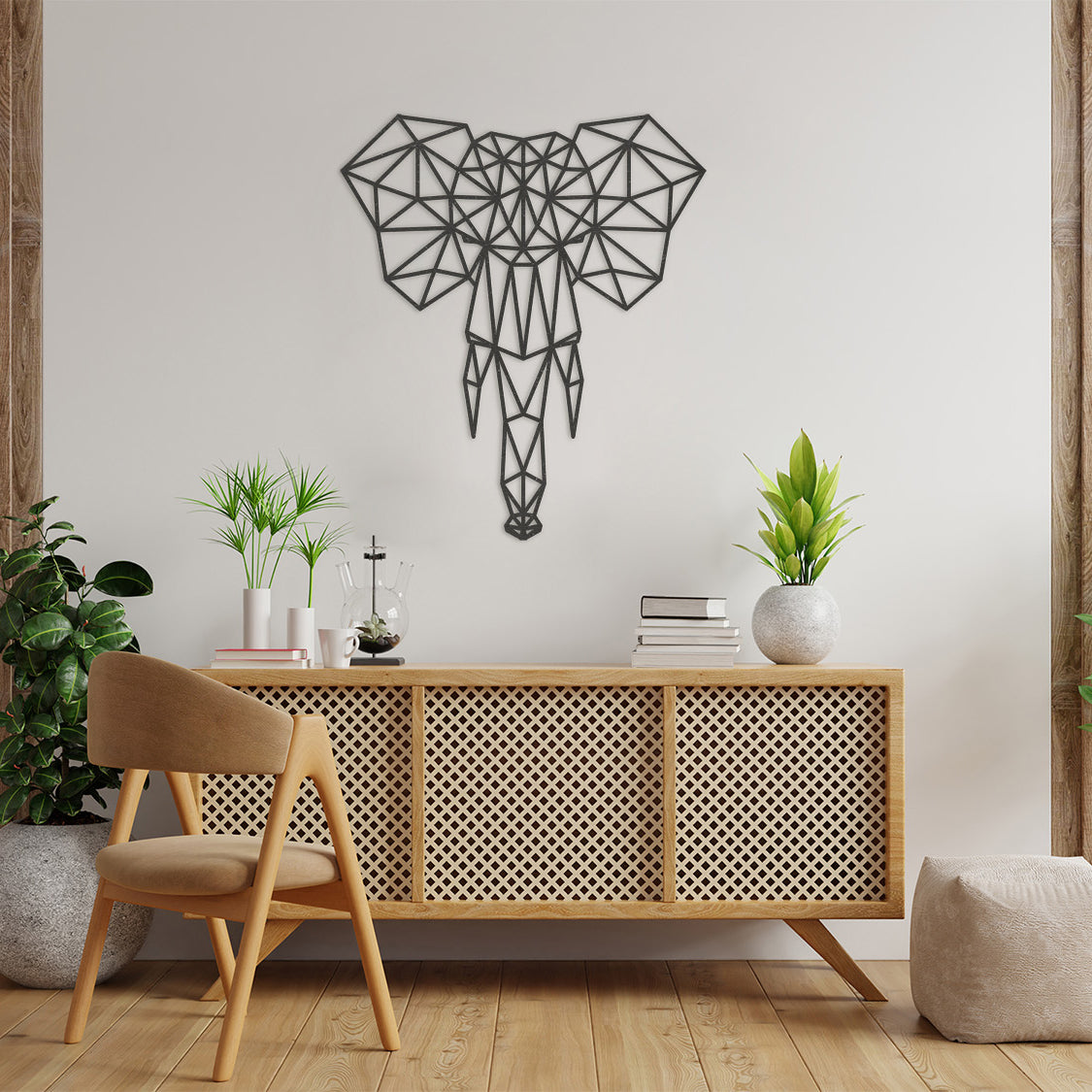 Wanddecoratie Polygon | Olifant