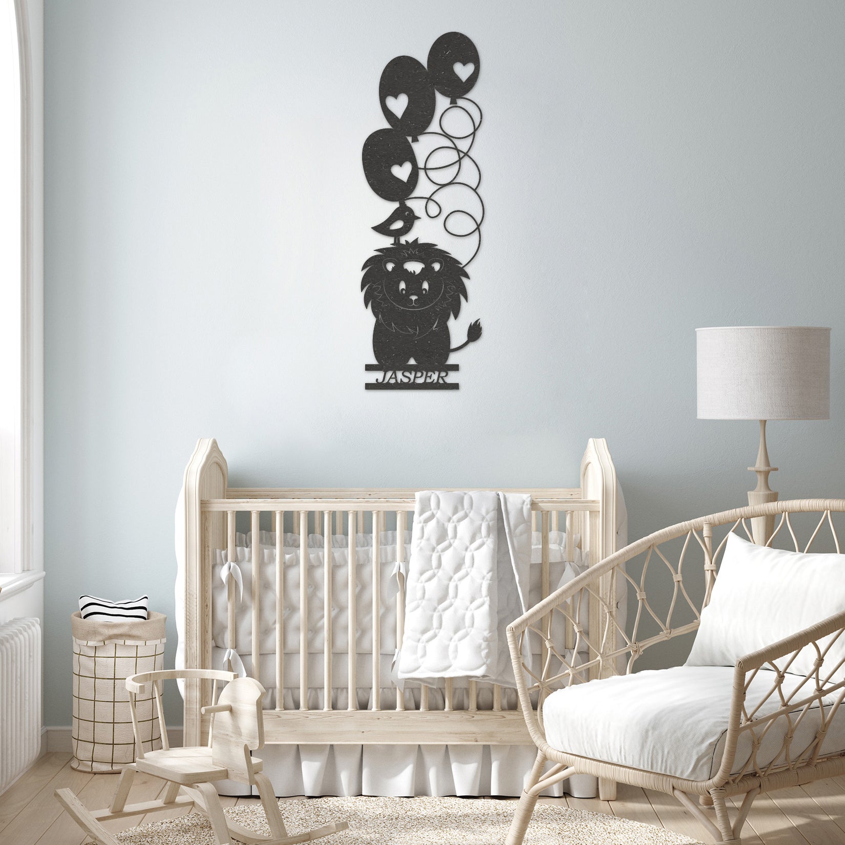 Wanddecoratie kinderen | Leeuwtje met ballonnen