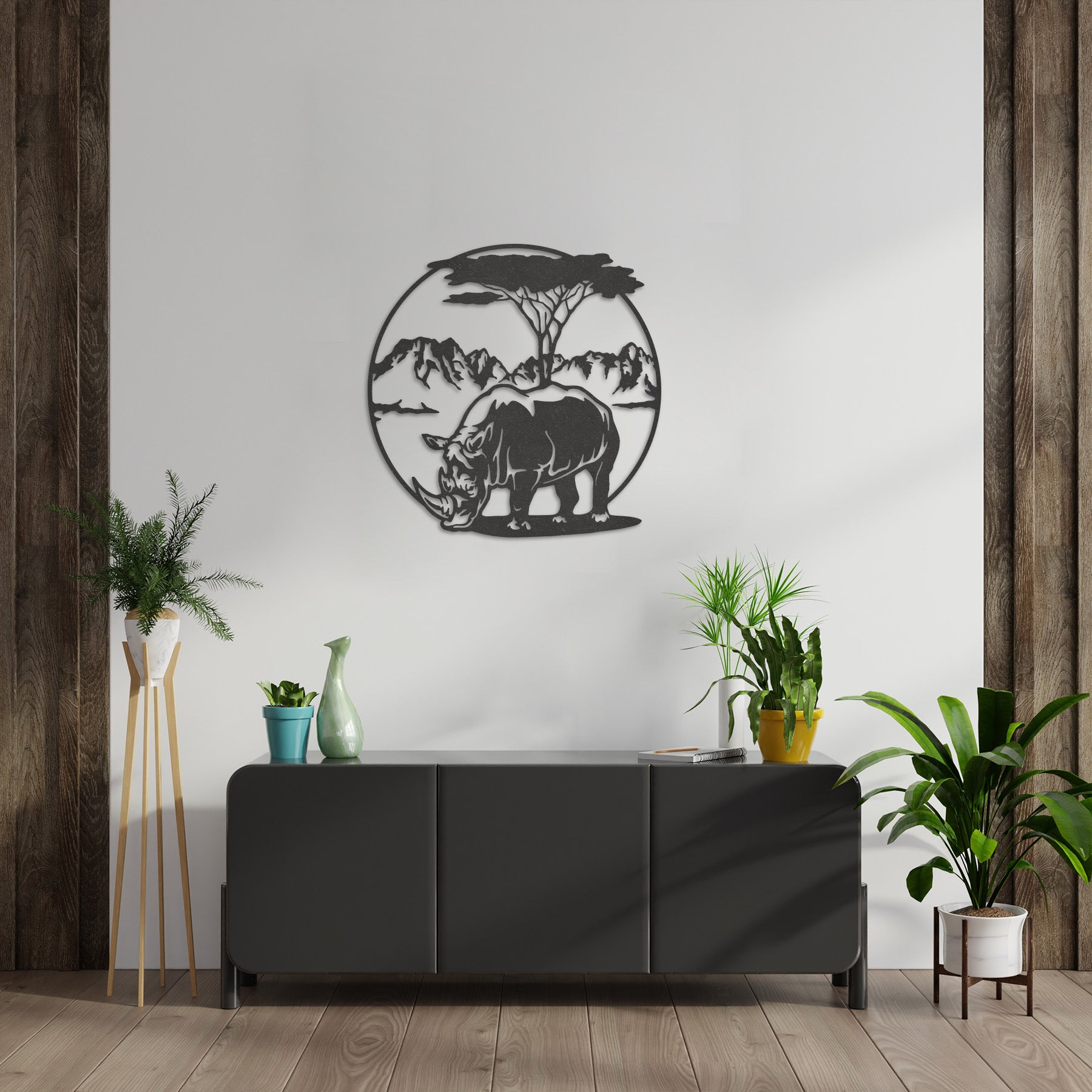 Wanddecoratie dieren | Neushoorn