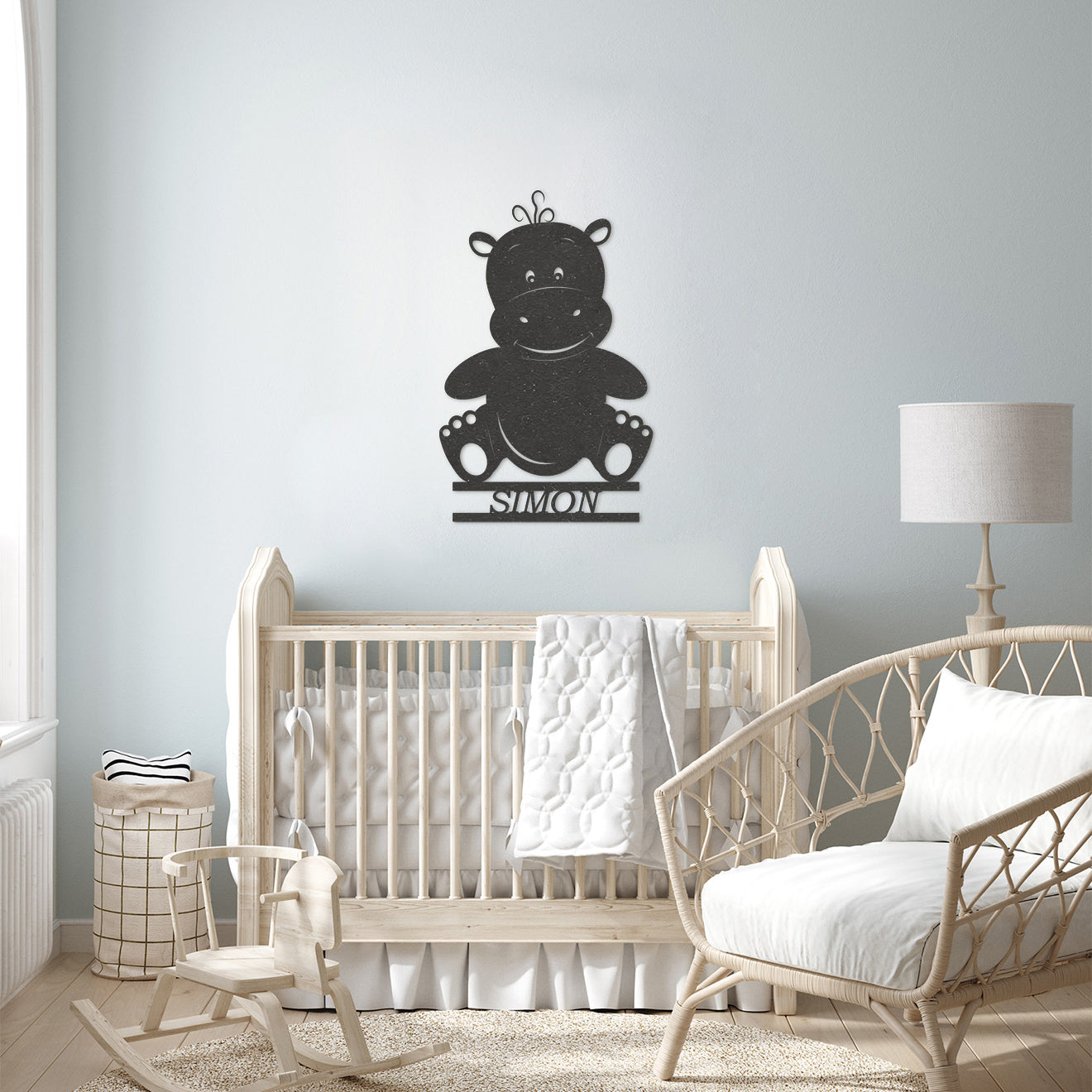 Wanddecoratie kinderen | Nijlpaard jongens