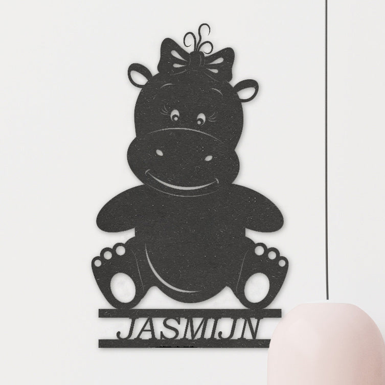 Wanddecoratie kinderen | Nijlpaard meisjes