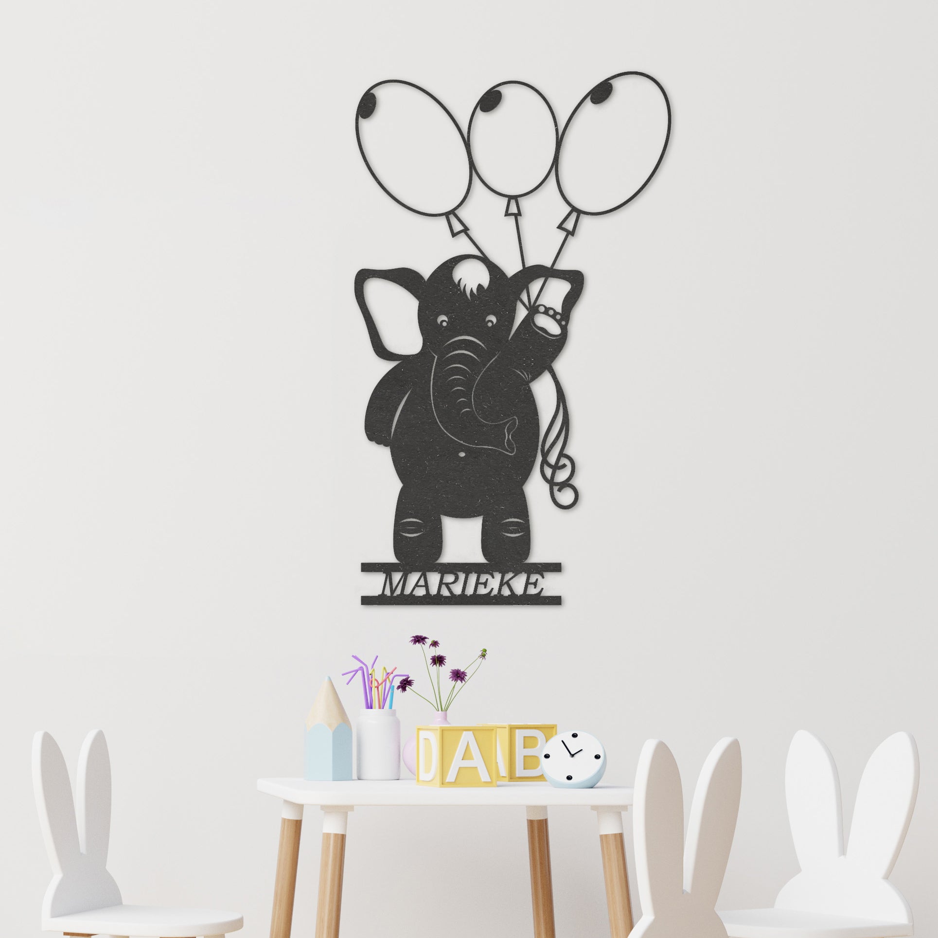 Wanddecoratie kinderen | Olifant met ballonnen